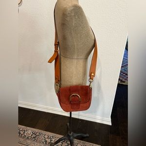Rust suede cross body